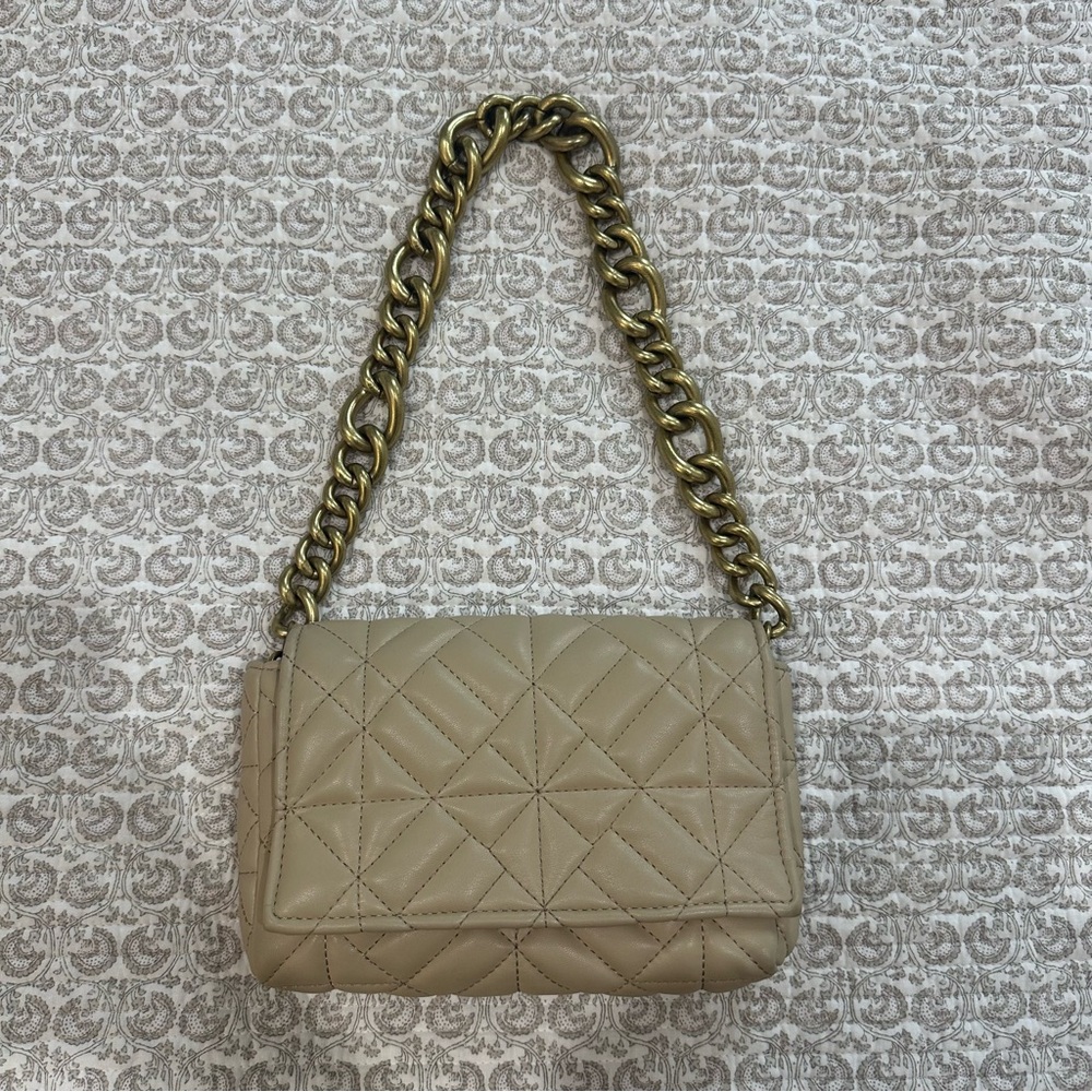 Zara quilted chain-link shoulder bag